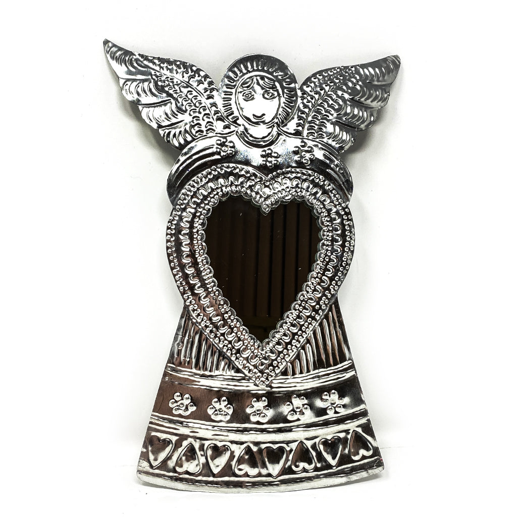Tin Angel with Heart Mirror