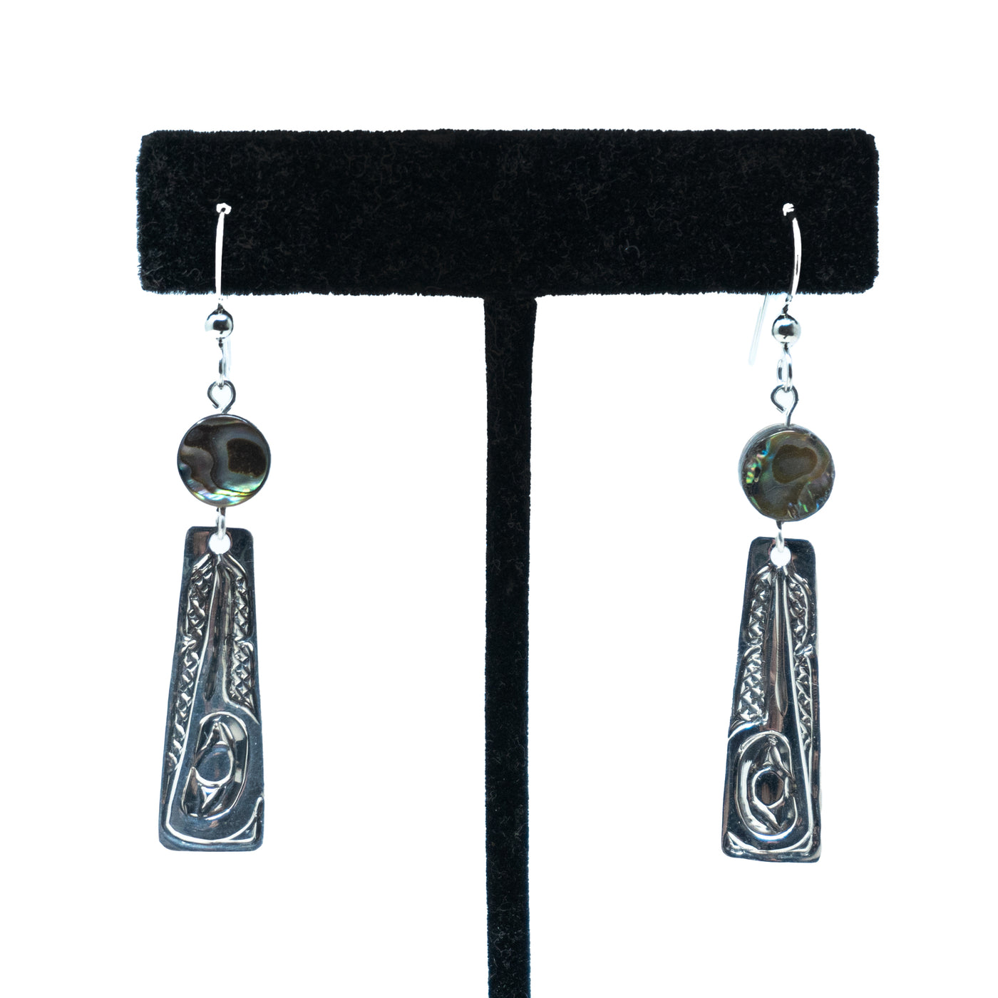 NWC Silver Hummingbird Earrings with Abalone