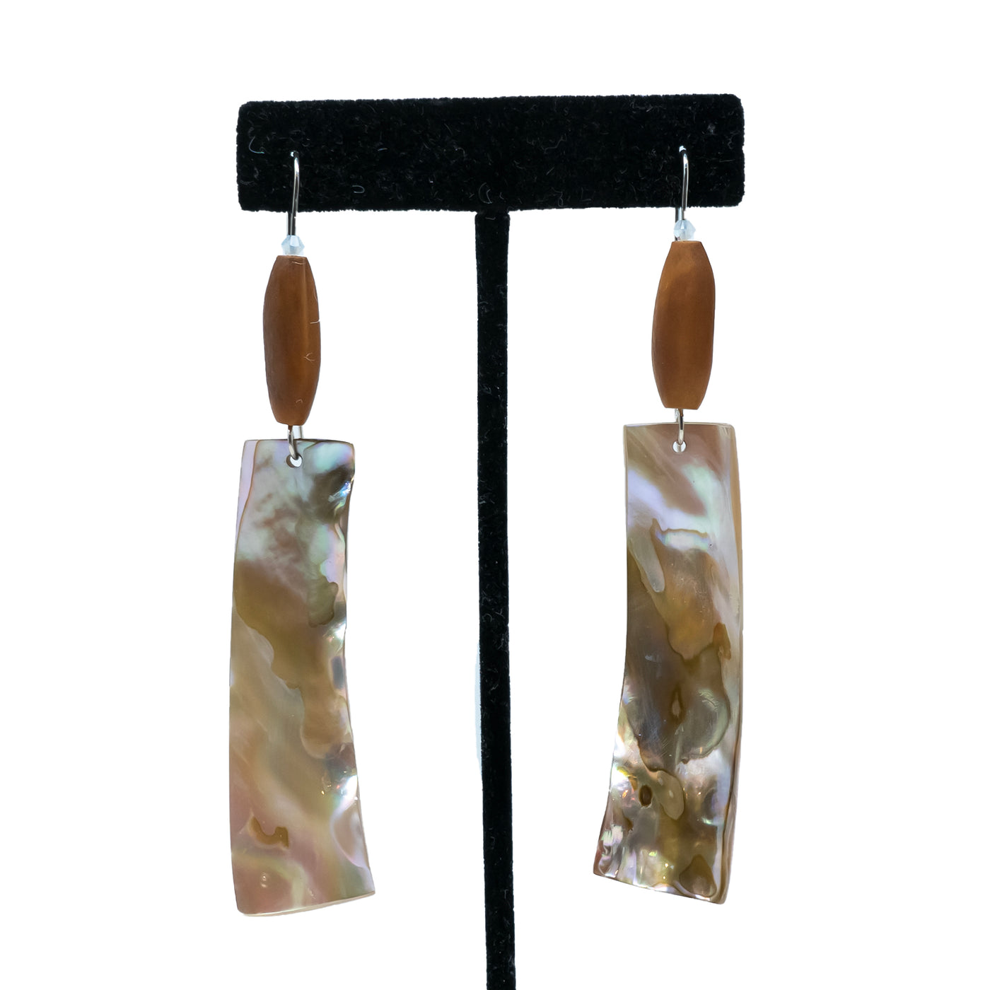 Abalone Earrings with Pine Nuts