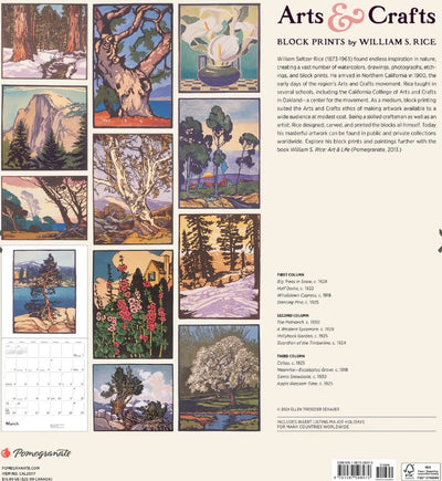 2025 Calendar Arts & Crafts Block Prints