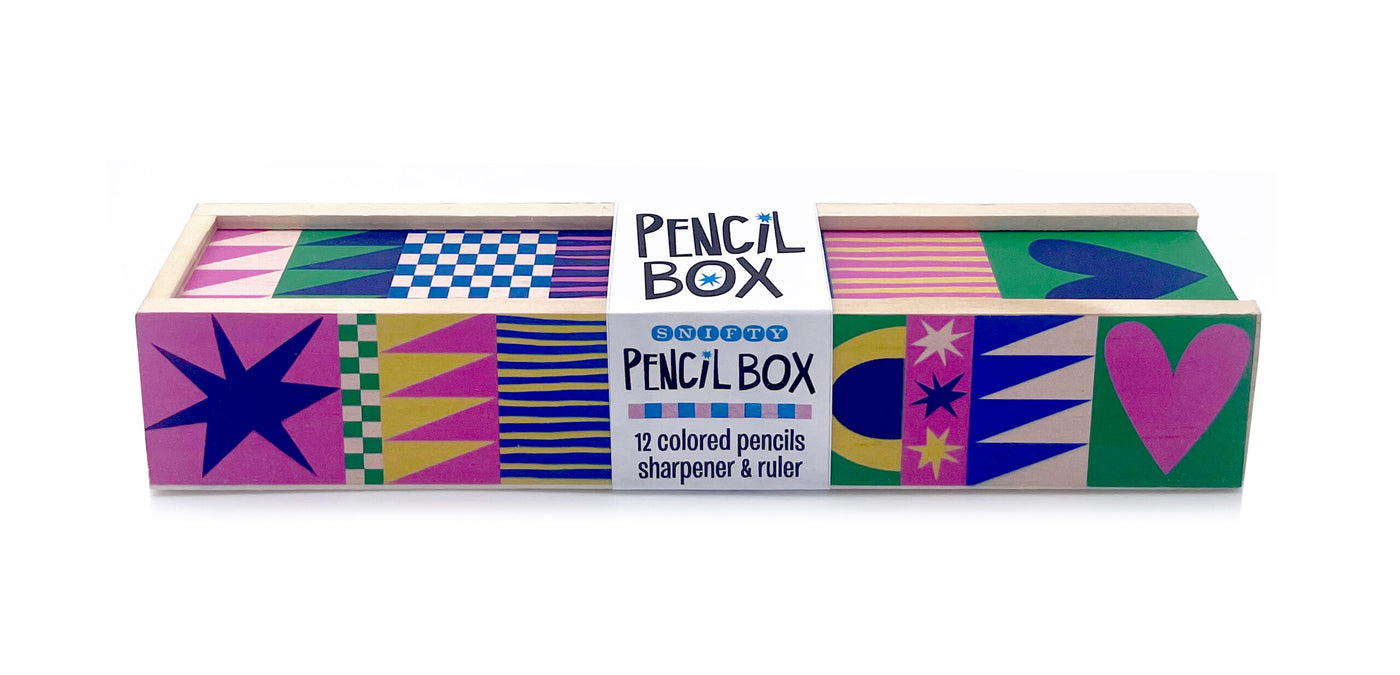 Snifty Wooden Pencil Box with Colored Pencils