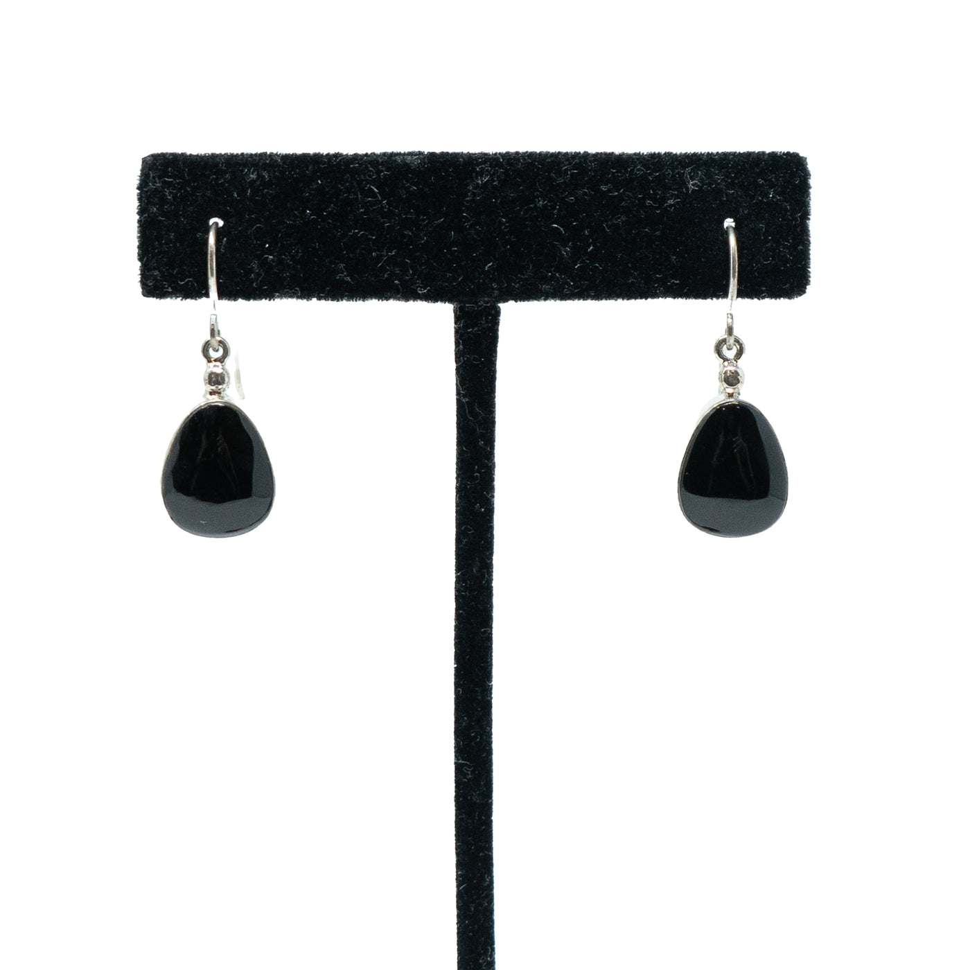 Silver Earrings with Onyx