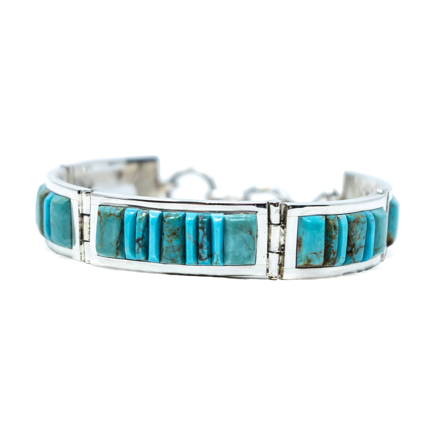 Link Bracelet Turquoise Mosaic Inlay