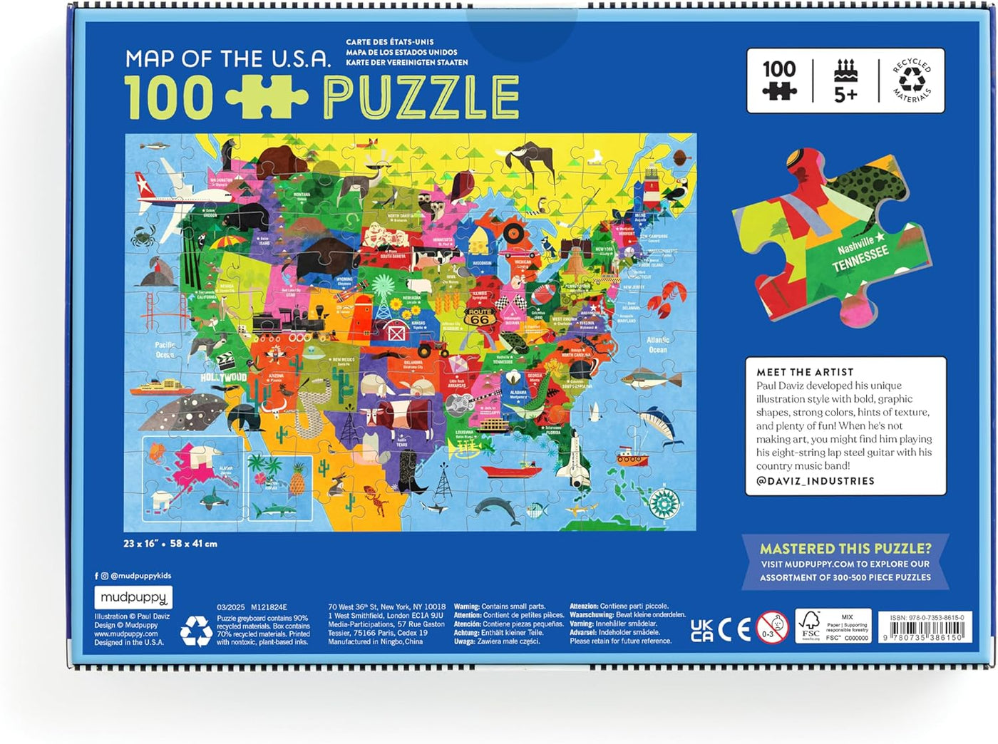 Mudpuppy Puzzle Map of the U.S.A.