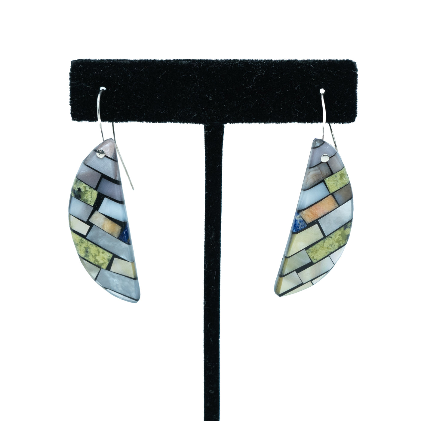 Earrings Lunette with Multitone