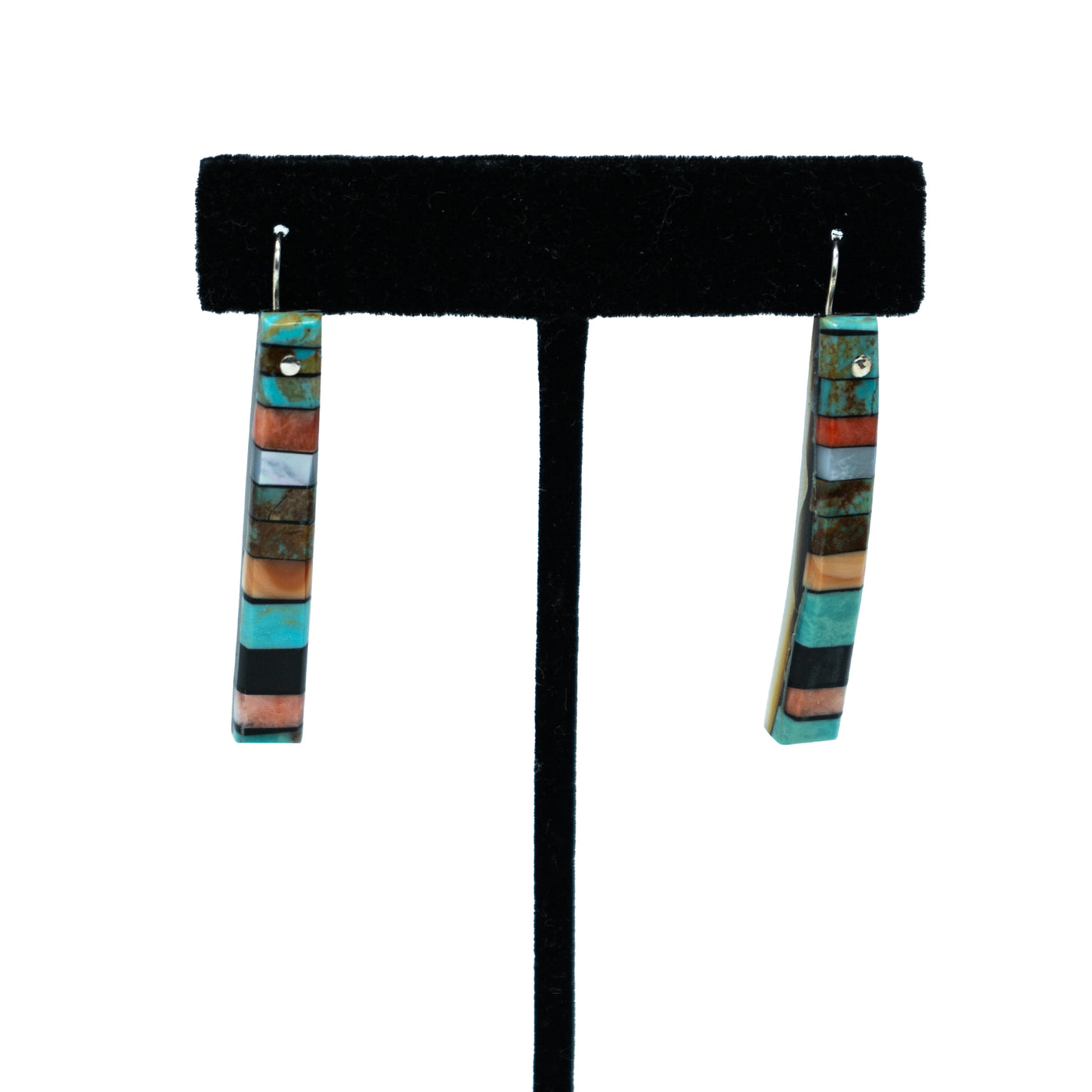 Earrings Narrow Multistone on Shell