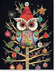 Leanin Tree Christmas Owl Boxed Notelet