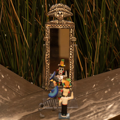 Tin Day of the Dead with Mirror