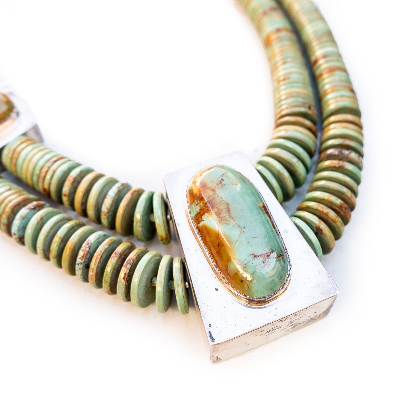 Green Turqouise and Silver Necklace