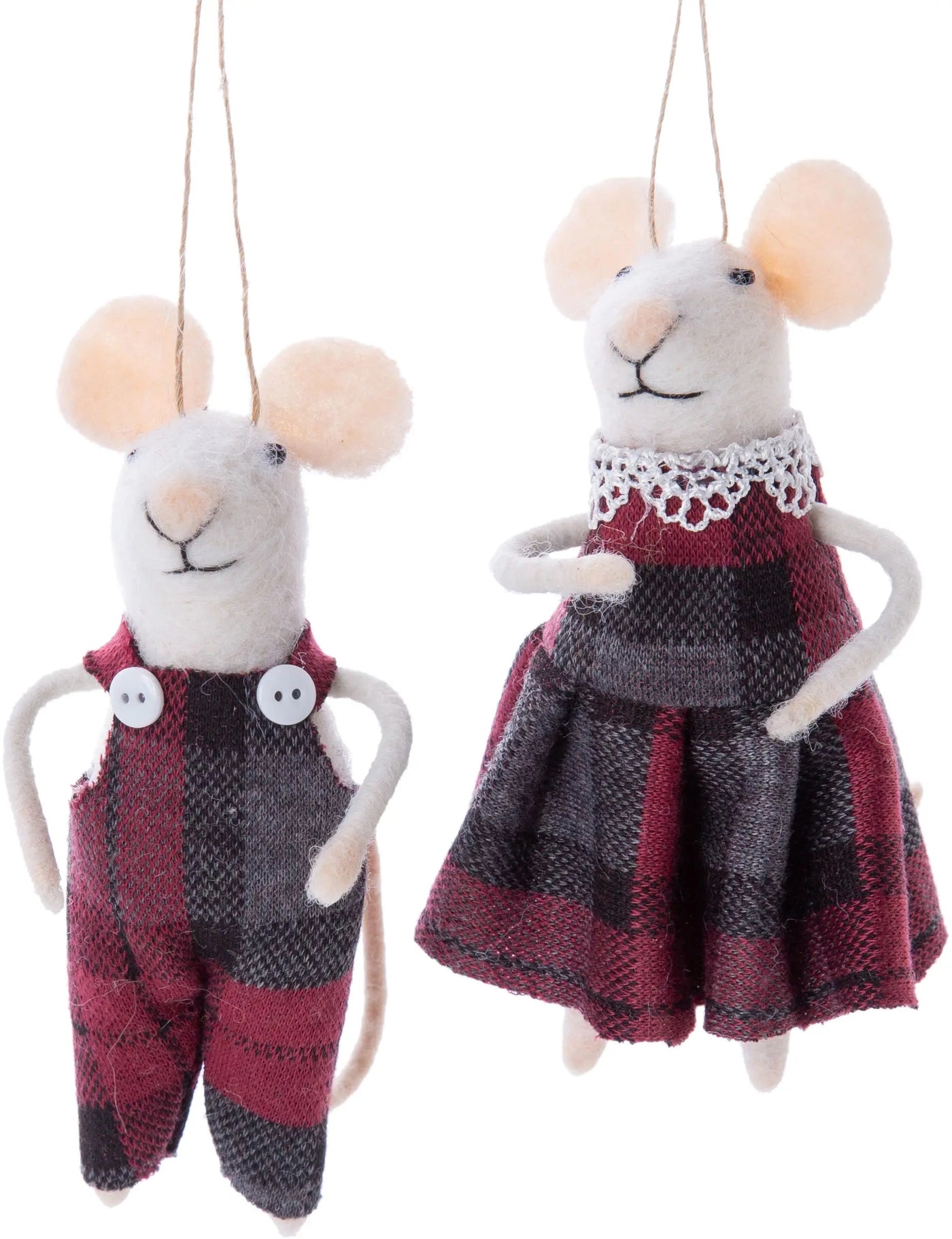 Assorted Mouse Ornament in Plaid
