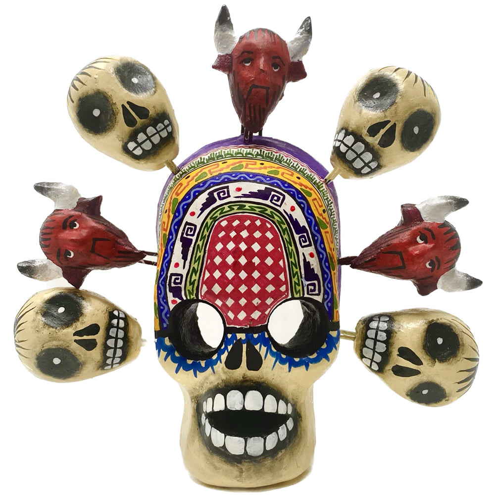 Day of the Dead Skull with Angels of Death