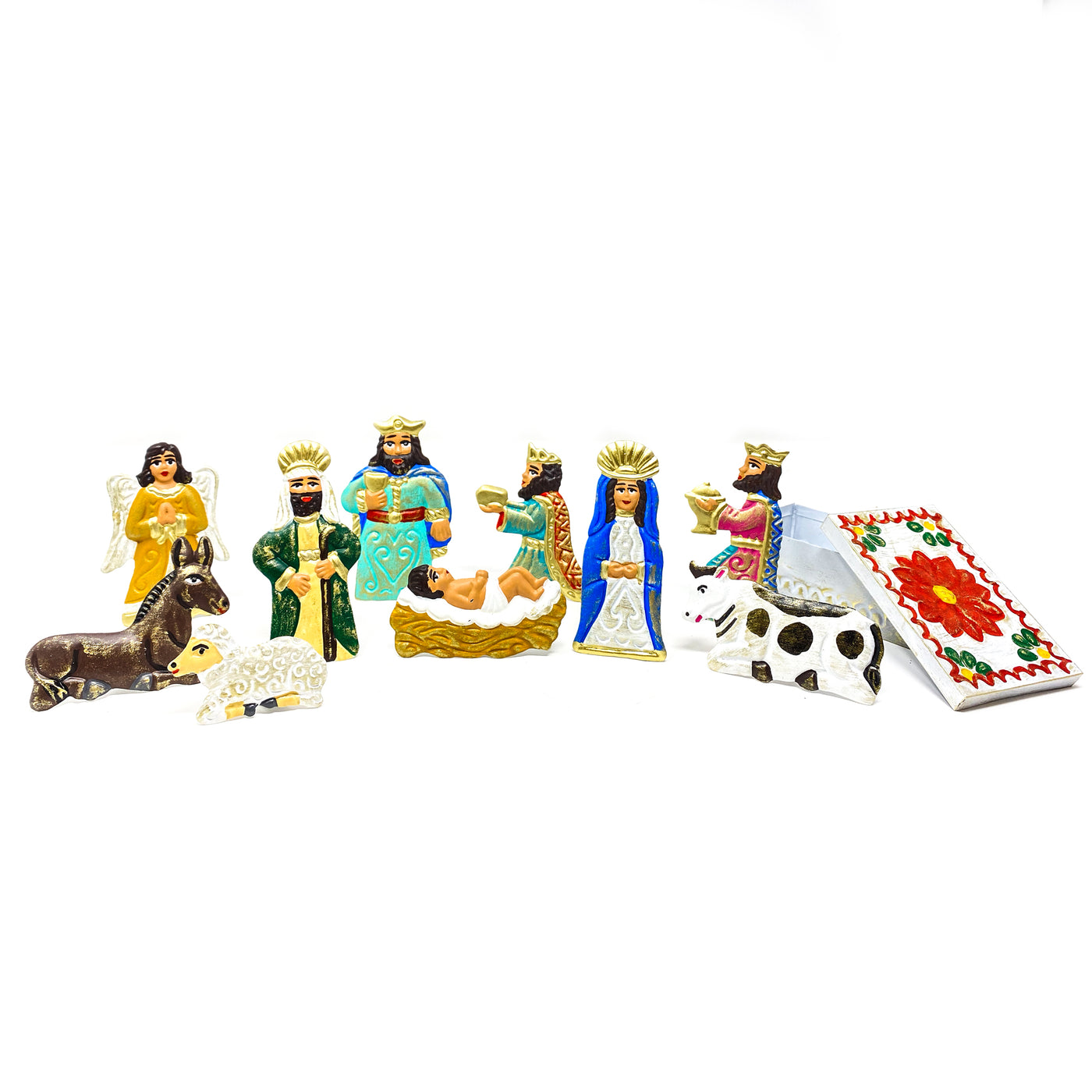 Small Nativity Set in a Tin  Box